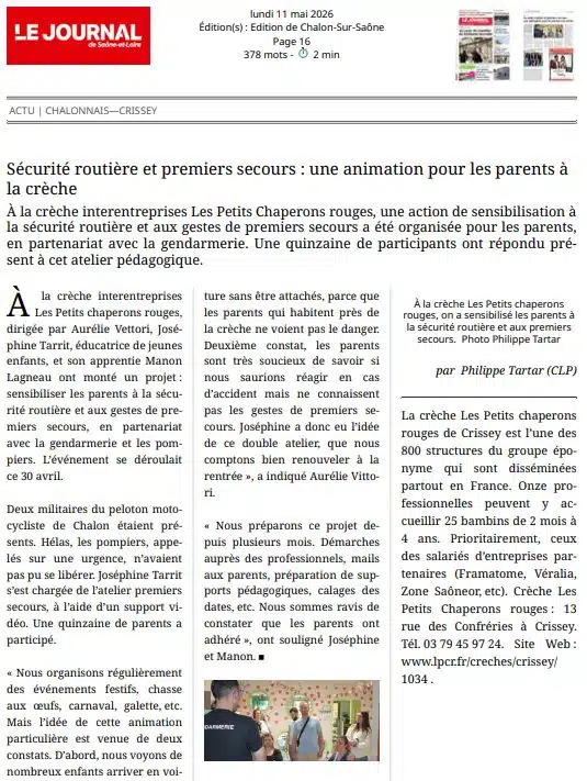 Le Journal de Saone et Loire_110526